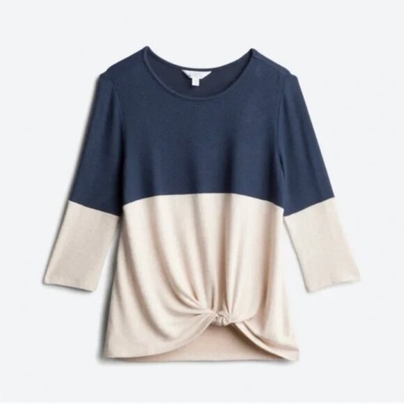 π¨ 50% OFF BUNDLES!π¨ NWT Market & Spruce Color-block Front-Twist Brushed Knit - Picture 1 of 12